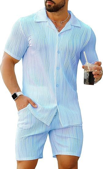 Men'S Fashion And Style - Men's 2 Piece Outfits Short Sleeve