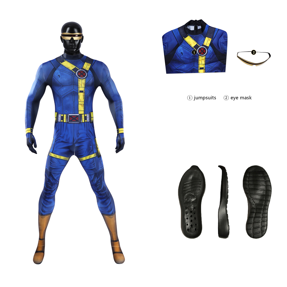 Mens Fashion Jumpsuit - Superhero Scott Summers Cosplay Jumpsuit 3D