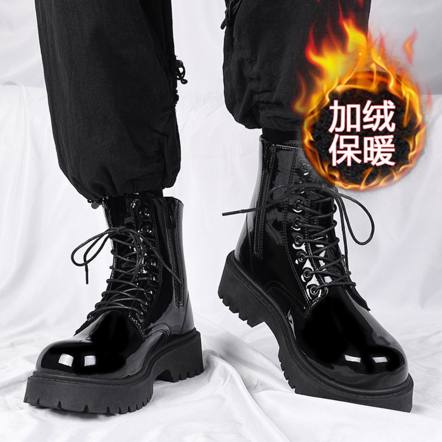 Men'S Fashion For 30 Year Olds - Men's warm plush high-top boots winter