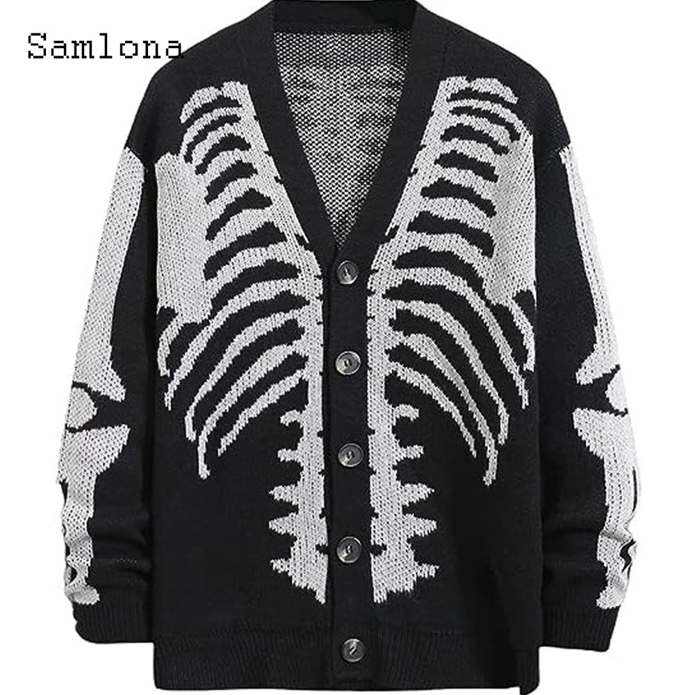 Men'S Fashion V Neck Sweater - Plus Size Mens Casual Retro Knitted