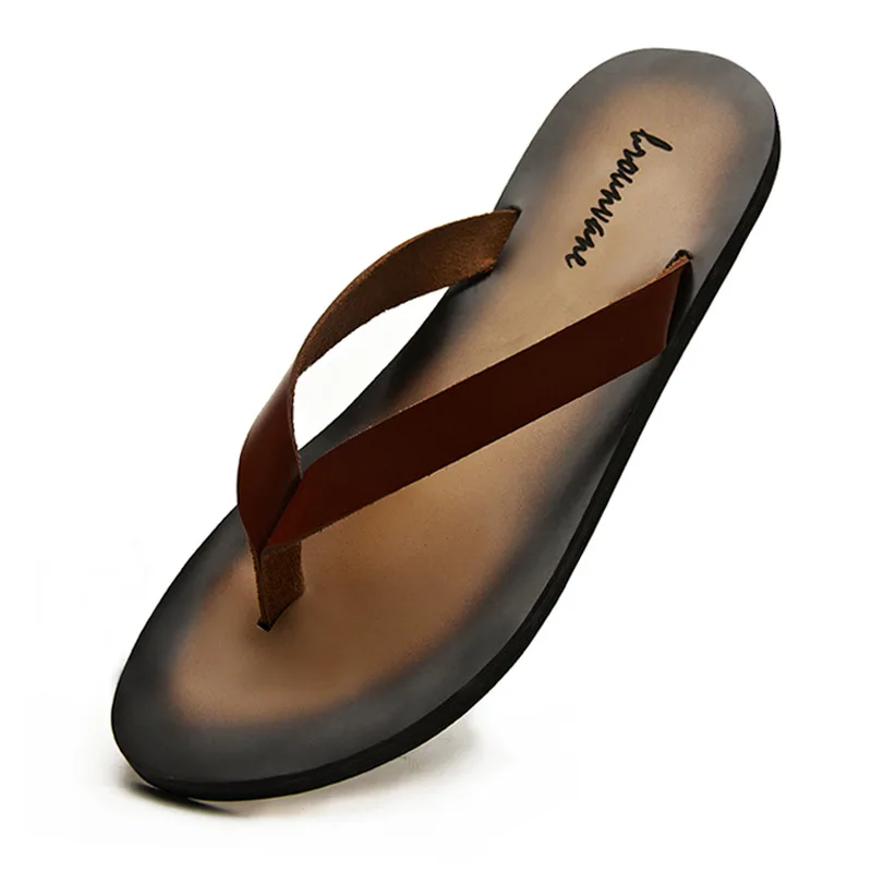 Mens Fashion Modern - Classic Genuine Leather Mens Slippers 2026