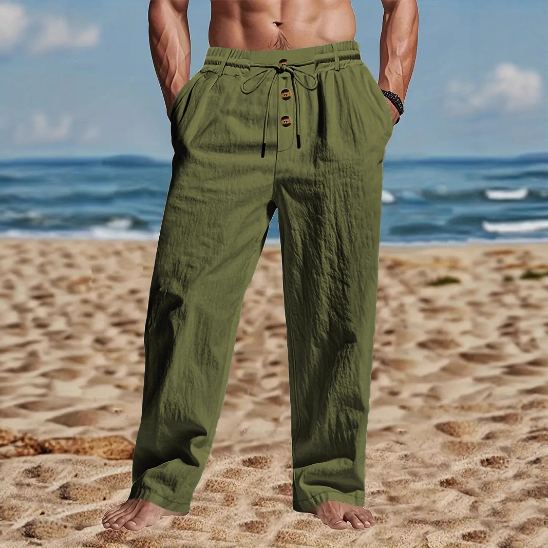 New Men's Cotton and Linen Cas - Men'S Fashion Linen Pants review and price