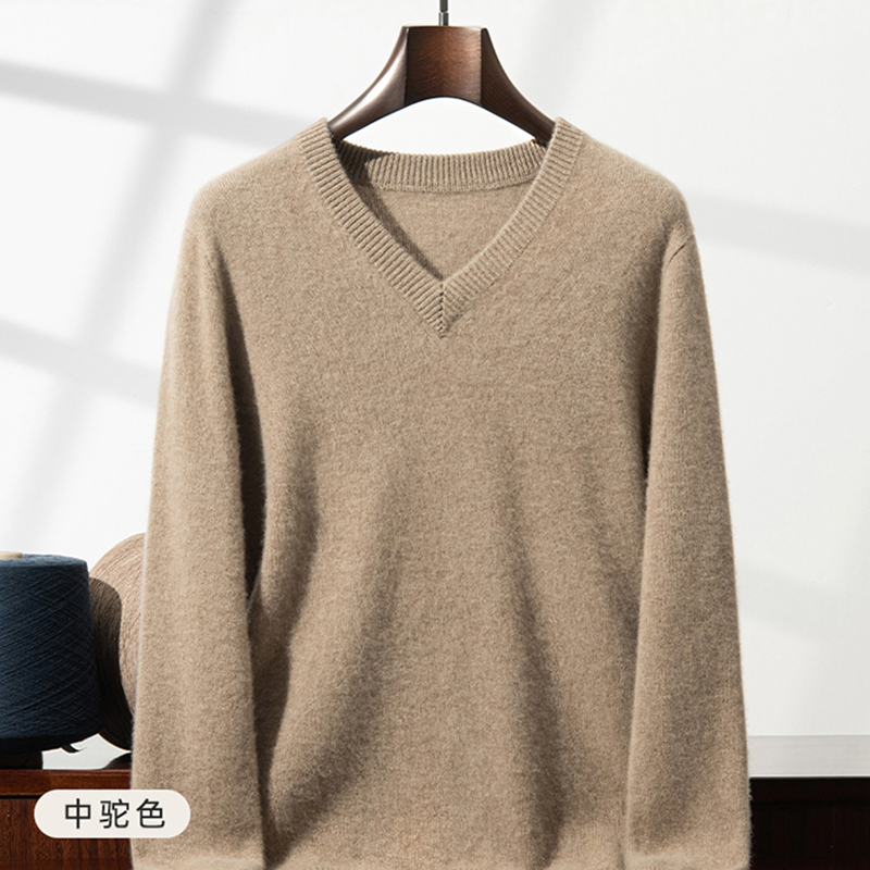 Thickened Cashmere Sweater Men - Men'S Fashion V Neck Sweater review and price