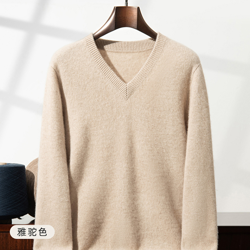 Thickened Cashmere Sweater Men - Men'S Fashion V Neck Sweater review and price