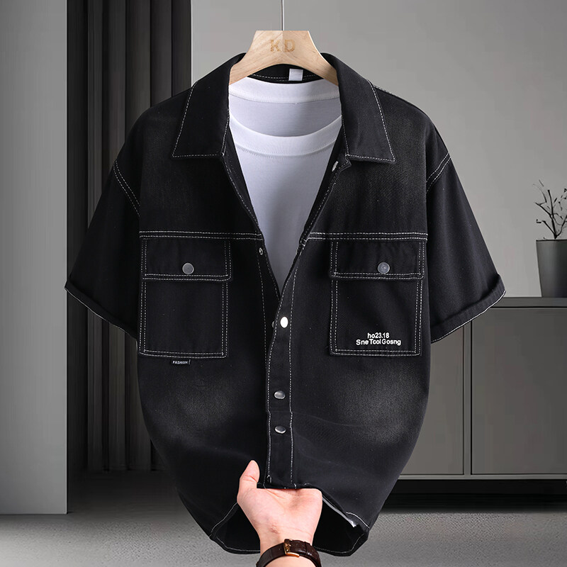 Men's Denim Shirt Summer Fashi - Mens Fashion Urban review and price