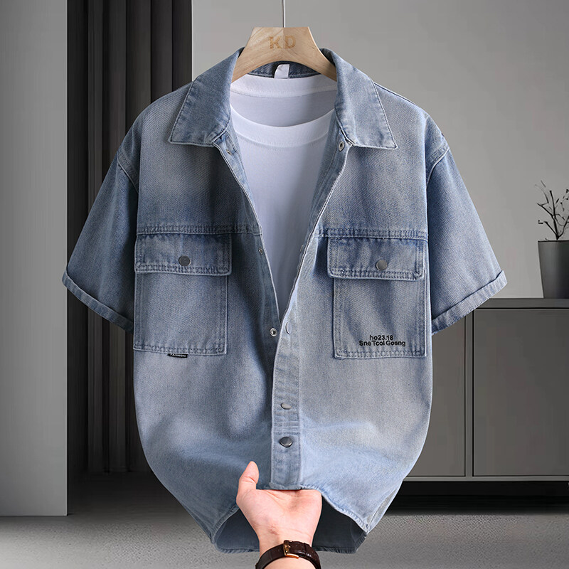 Men's Denim Shirt Summer Fashi - Mens Fashion Urban review and price