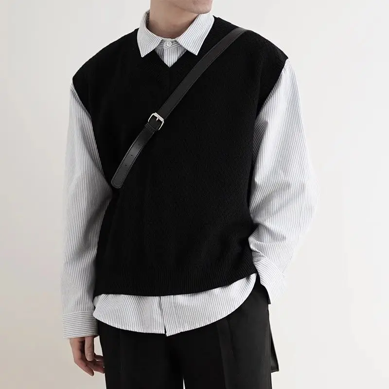 2024 Early Autumn Simple Black - Men'S Fashion V Neck Sweater review and price