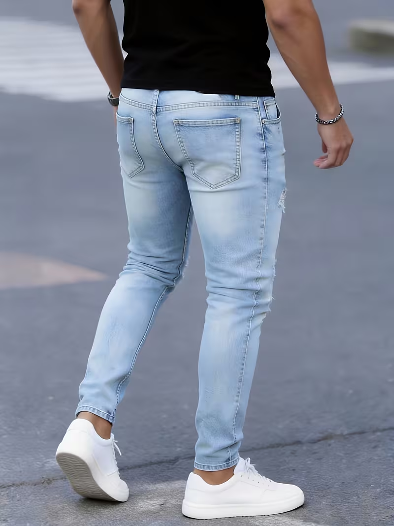 Men'S Slim Fit Stretch Ripped  - Men'S Fashion Young Professional review and price