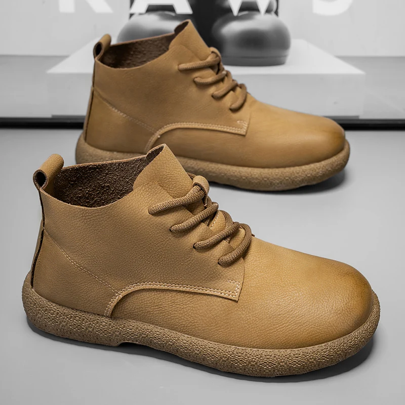 Men Ankle Boots Brown Short Bo - Men'S Fashion For 30 Year Olds review and price