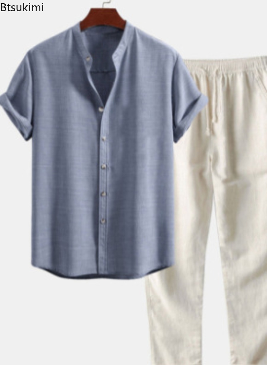 2026 Men's Fashion Solid Beach - Linen Shirt Summer review and price