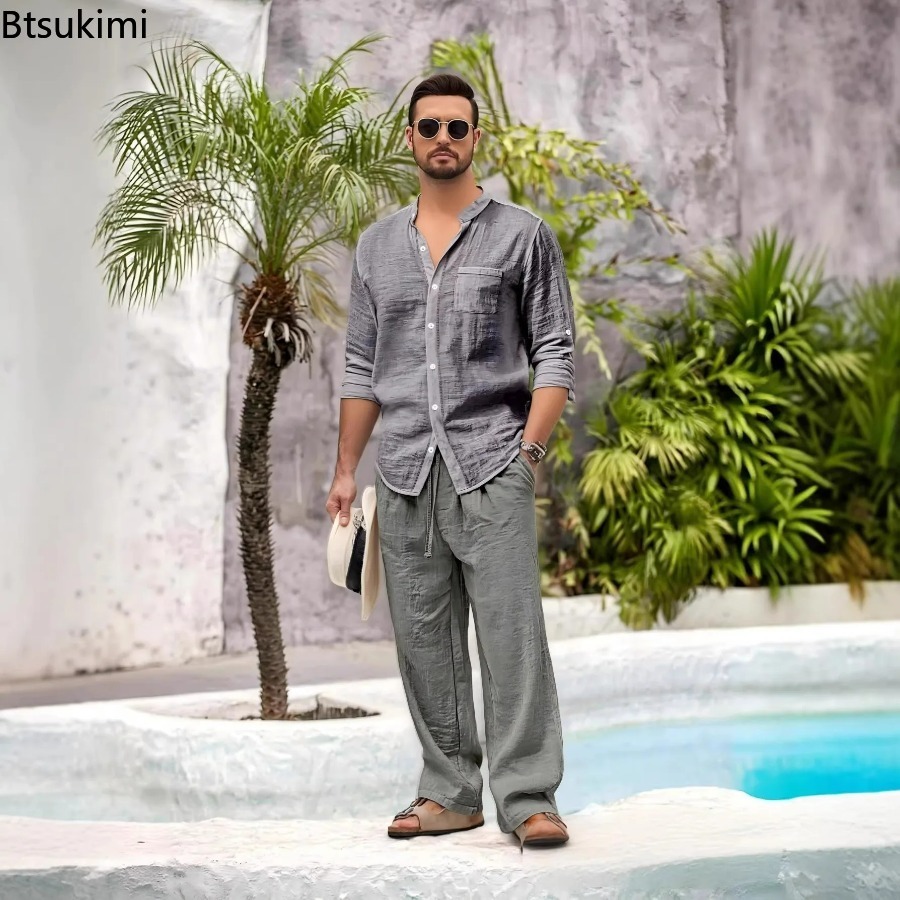 New Men's Casual Cotton Linen  - Mens Fashion Modern review and price