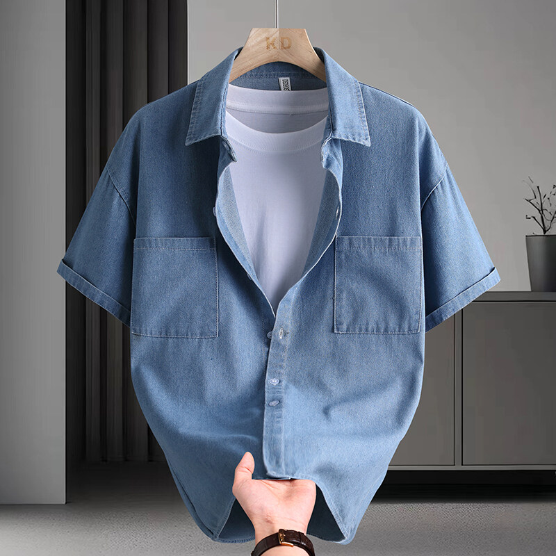 Men's Denim Shirt Summer Fashi - Mens Fashion Urban review and price