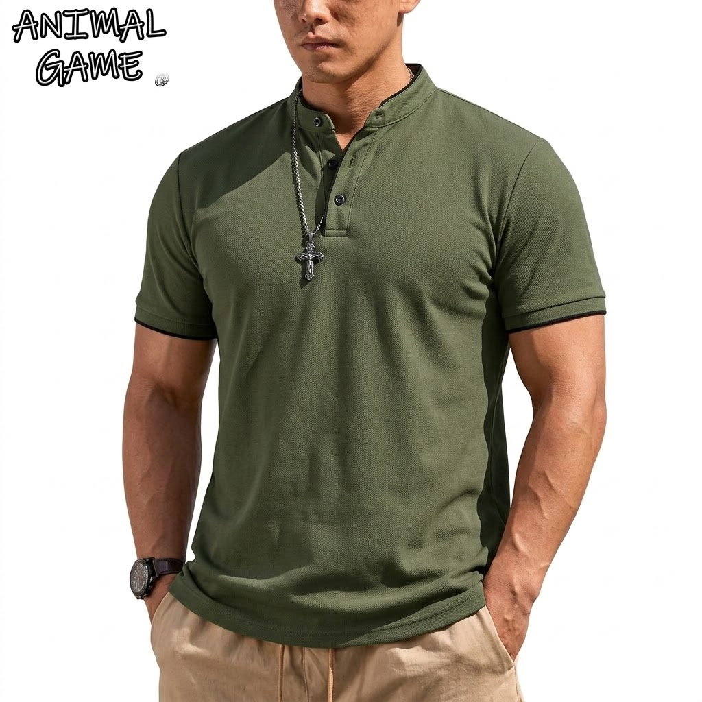 Summer Short Sleeve Henley Shi - Mens Fashion Modern review and price