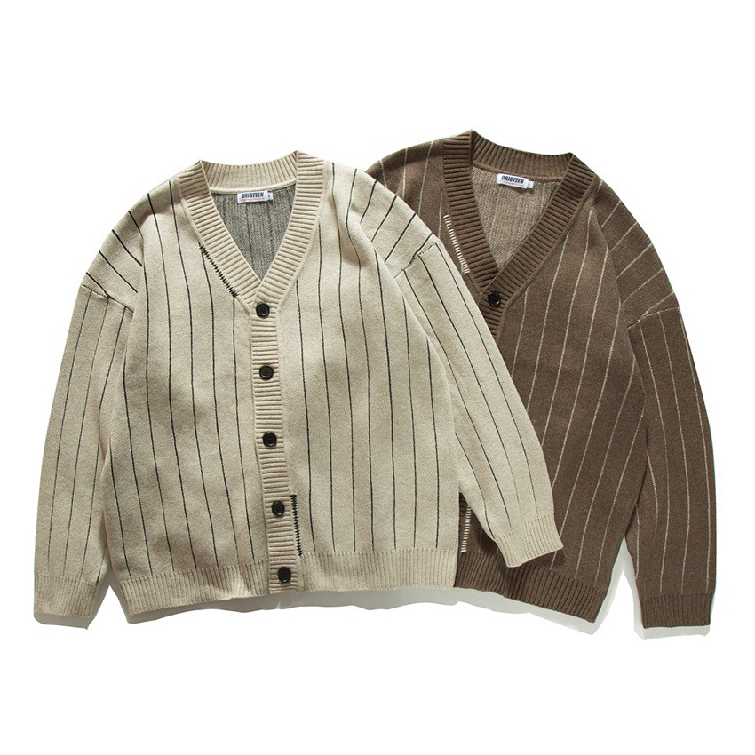 Spring Autumn Stripe Cardigan  - Men'S Fashion V Neck Sweater review and price