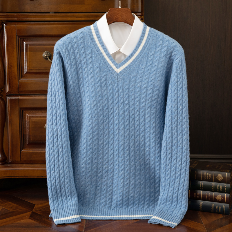 Autumn And Winter New Thickene - Men'S Fashion V Neck Sweater review and price