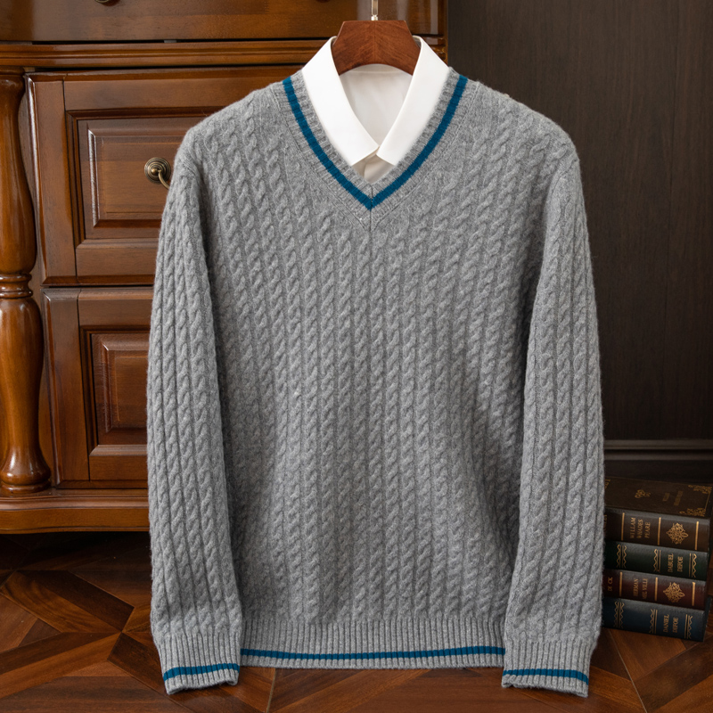 Autumn And Winter New Thickene - Men'S Fashion V Neck Sweater review and price