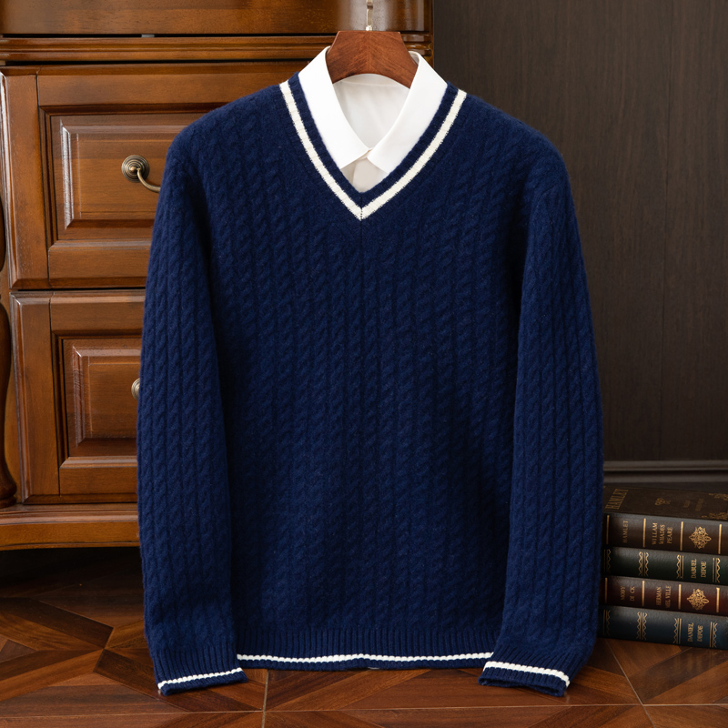 Autumn And Winter New Thickene - Men'S Fashion V Neck Sweater review and price