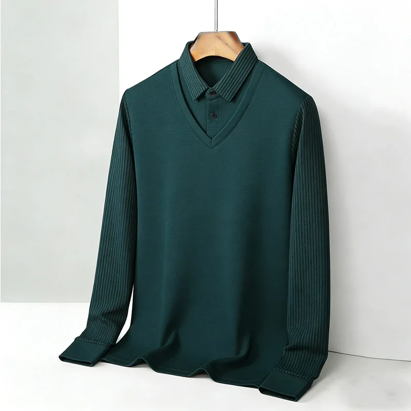 Men's Fake Two Piece Shirt Col - Mens Fashion Top review and price