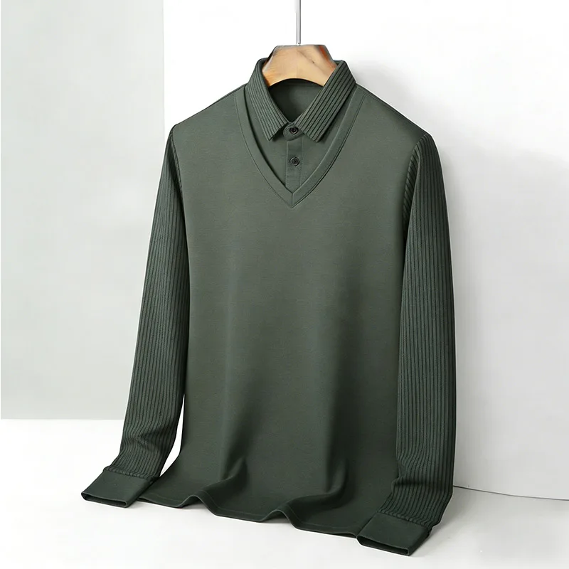 Men's Fake Two Piece Shirt Col - Mens Fashion Top review and price