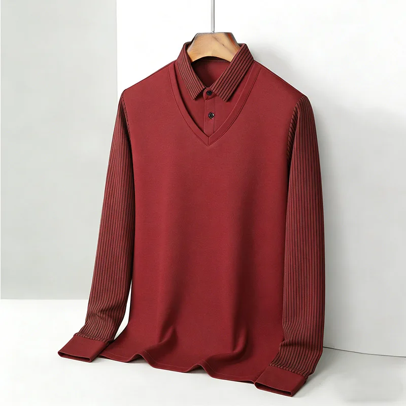 Men's Fake Two Piece Shirt Col - Mens Fashion Top review and price