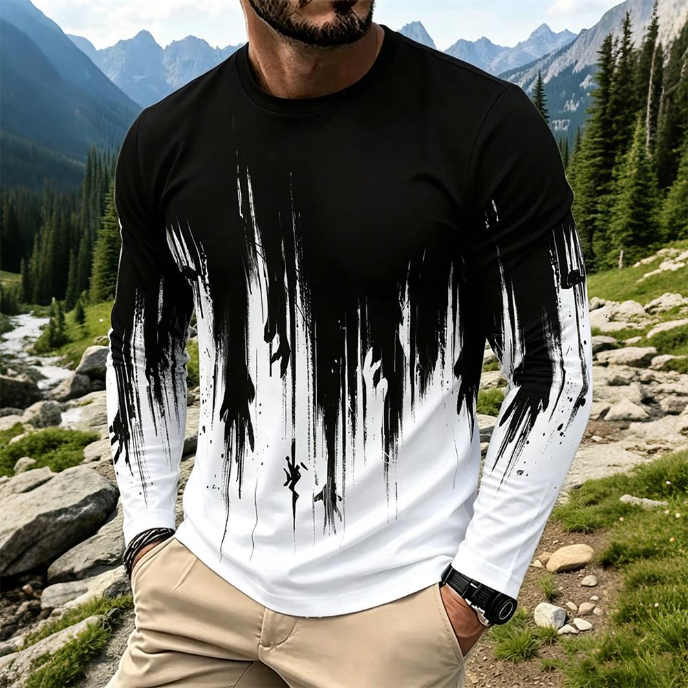 Men's Gradient Ink Splash Long - Mens Fashion Top review and price