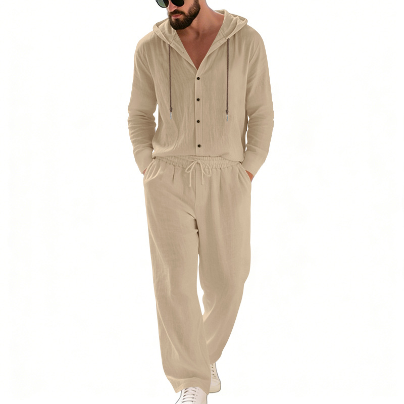 Men's Linen Casual, Hooded But - Linen Shirt Summer review and price